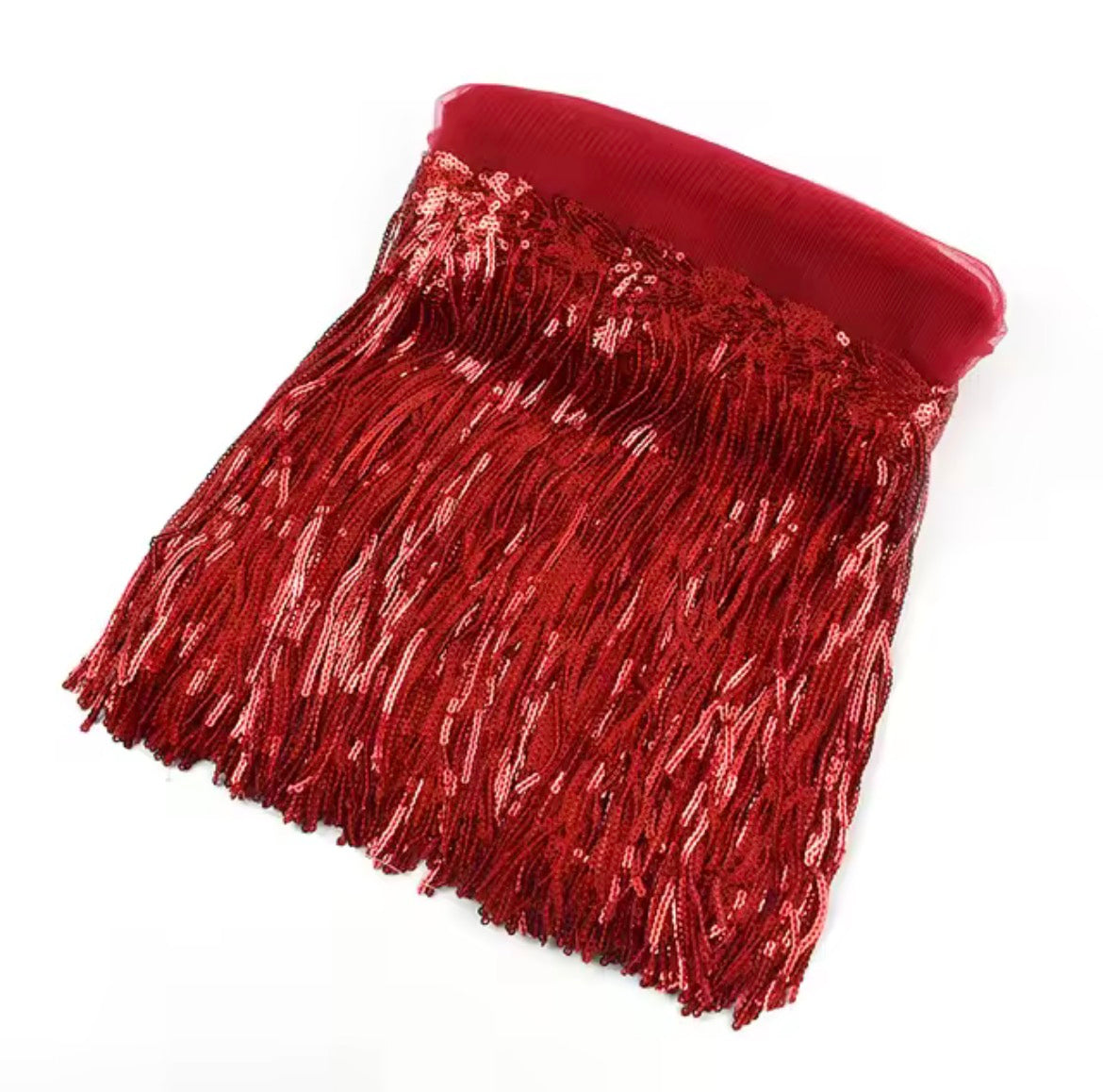 8” Sequin Fringe on Mesh