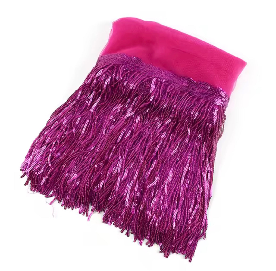 8” Sequin Fringe on Mesh
