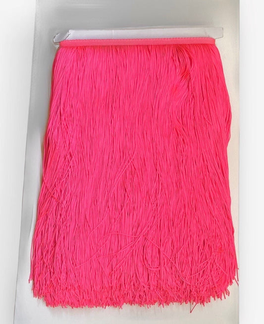 By the Yard-12" NEON Pink Chainette Fabric Fringe Lampshade Lamp Costume Trim