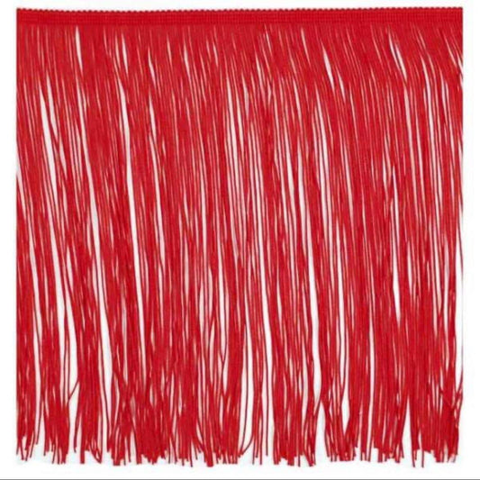 By the Yard-12" Red CHAINETTE Fabric Fringe Lampshade Lamp Costume Trim