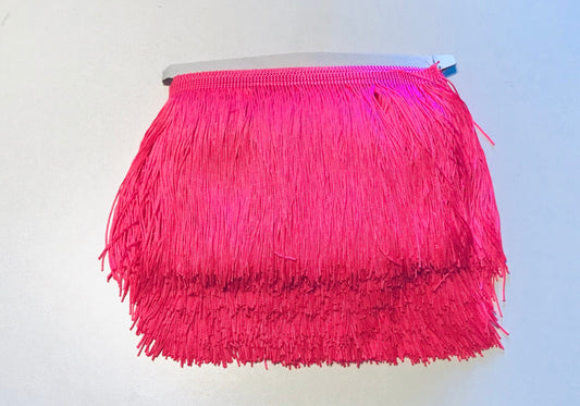 10 yard bolt 6" NEON Hot Pink CHAINETTE Fabric Fringe Lampshade Lamp Costume Trim