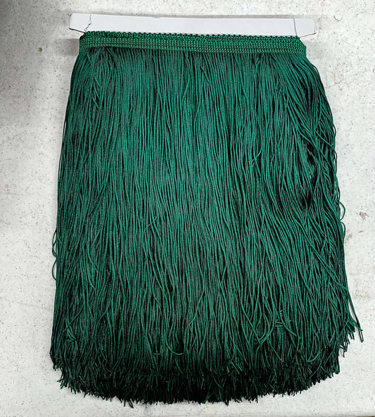 By the Yard-12" DARK Green CHAINETTE Fabric Fringe Lampshade Lamp Costume Trim