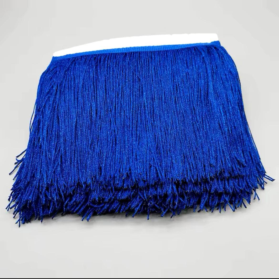 By the Yard-6" METALLIC ROYAL BLUE Chainette Fabric Fringe Lampshade Lamp Costume Trim