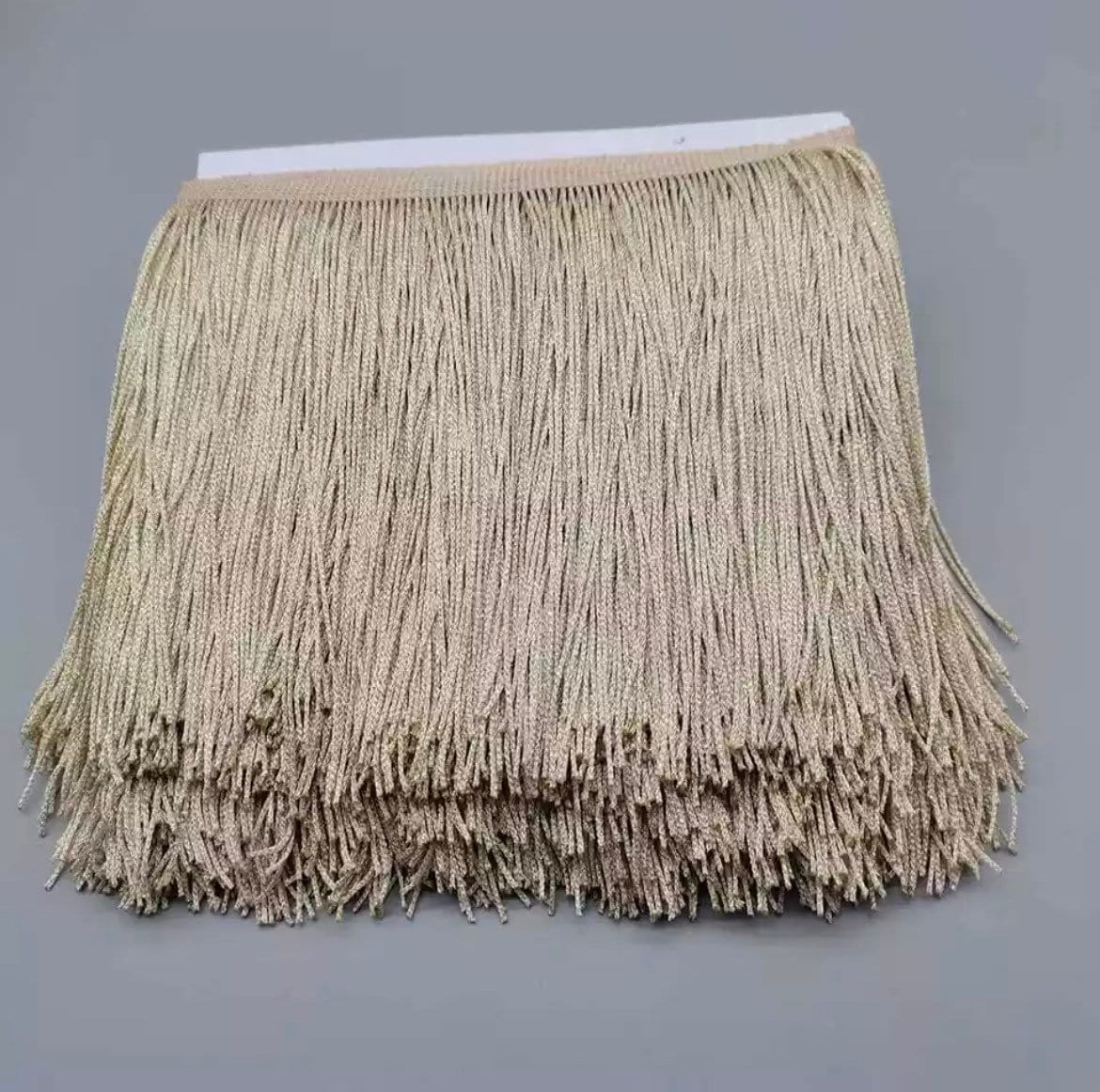 By the Yard-6" METALLIC CHAMPAGNE Chainette Fabric Fringe Lampshade Lamp Costume Trim