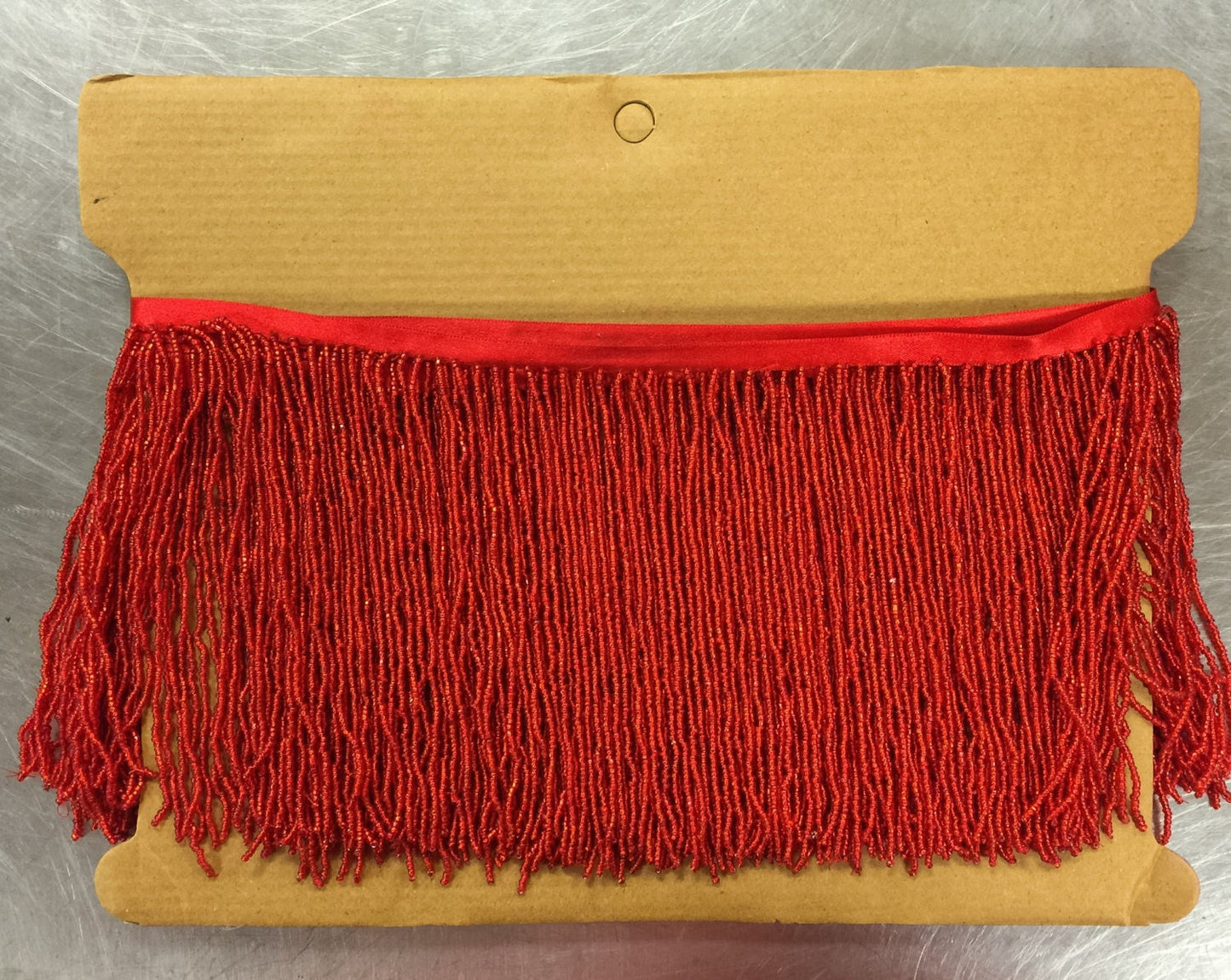 5 Yard Bolt 6.5" Red Glass Seed Bead Beaded Fringe Lamp Costume Trim