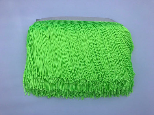 10 Yard Bolt-6" NEON LIME GREEN Chainette Fabric Fringe Lampshade Lamp Costume Trim