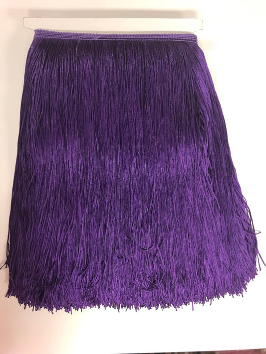 By the Yard-12" Royal Purple CHAINETTE Fabric Fringe Lampshade Lamp Costume Trim