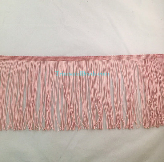 By the Yard-6" ANTIQUE PINK CHAINETTE Fabric Fringe Lampshade Lamp Costume Trim