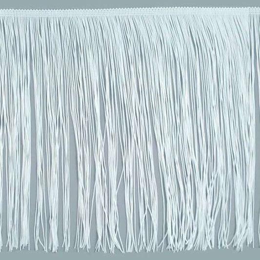 By the Yard-12" White CHAINETTE Fabric Fringe Lampshade Lamp Costume Trim