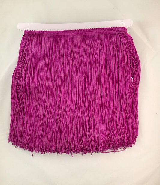 By the Yard-12" FUCHSIA Pink Chainette Fabric Fringe Lampshade Lamp Costume Trim