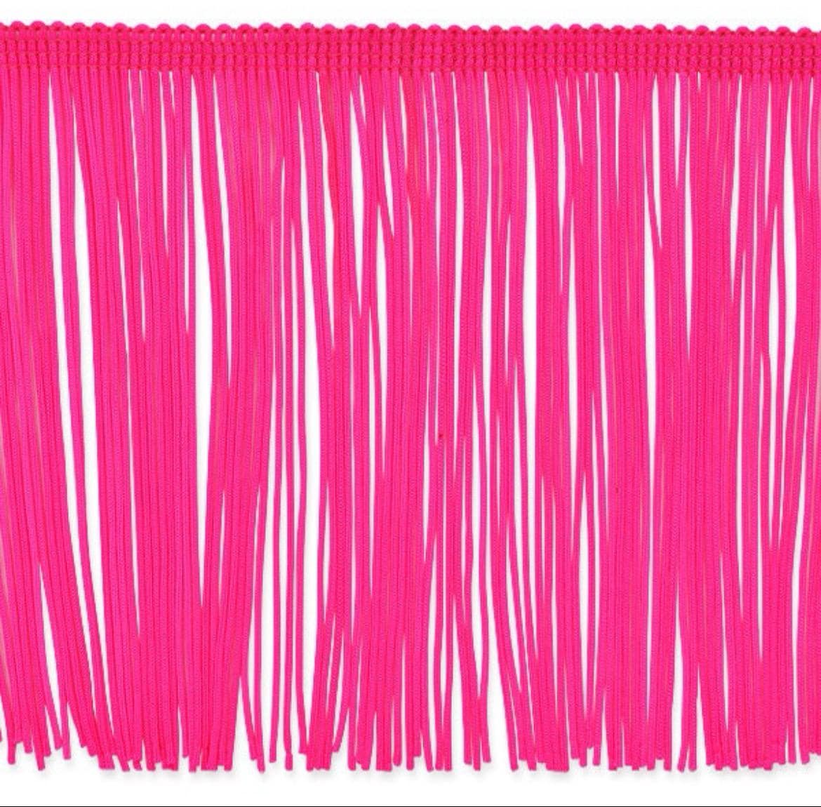 By the Yard-6" Neon Hot PInk Chainette Fabric Fringe Lampshade Lamp Costume Trim