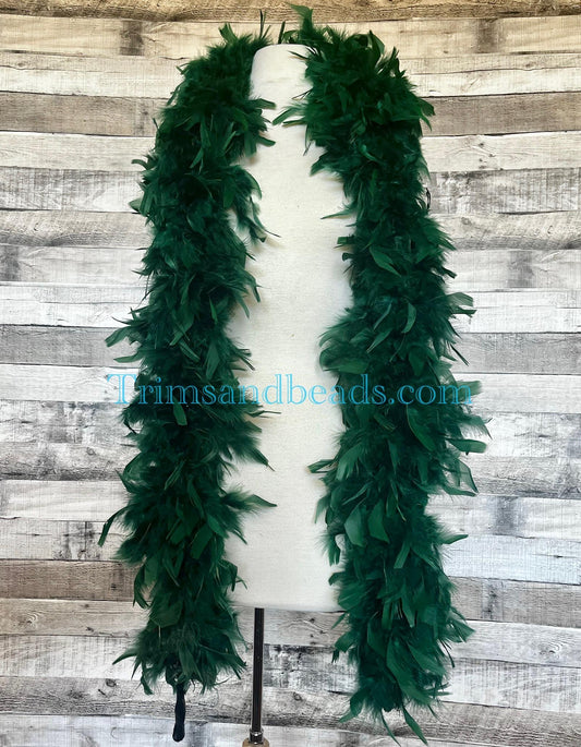 Thick 120g Chandelle Feather Boa  DARK GREEN 6 ft Costume/Craft Making