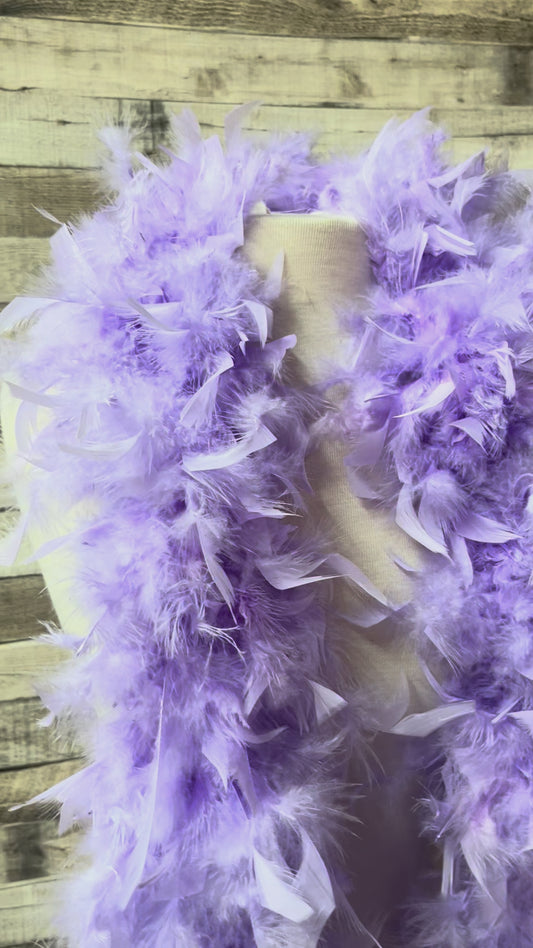 Thick 120g Chandelle Feather Boa  LIGHT PURPLE 6 ft Costume/Craft Making